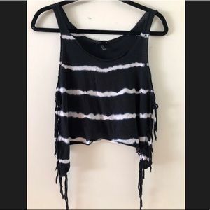 Striped Forever 21 top with side fringes